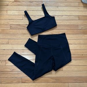 Girlfriend Collective Black Sports Bra & Leggings Set